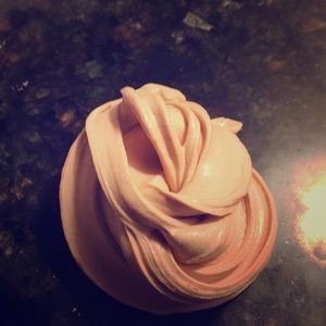 Pink and white fluffy and buttery slime